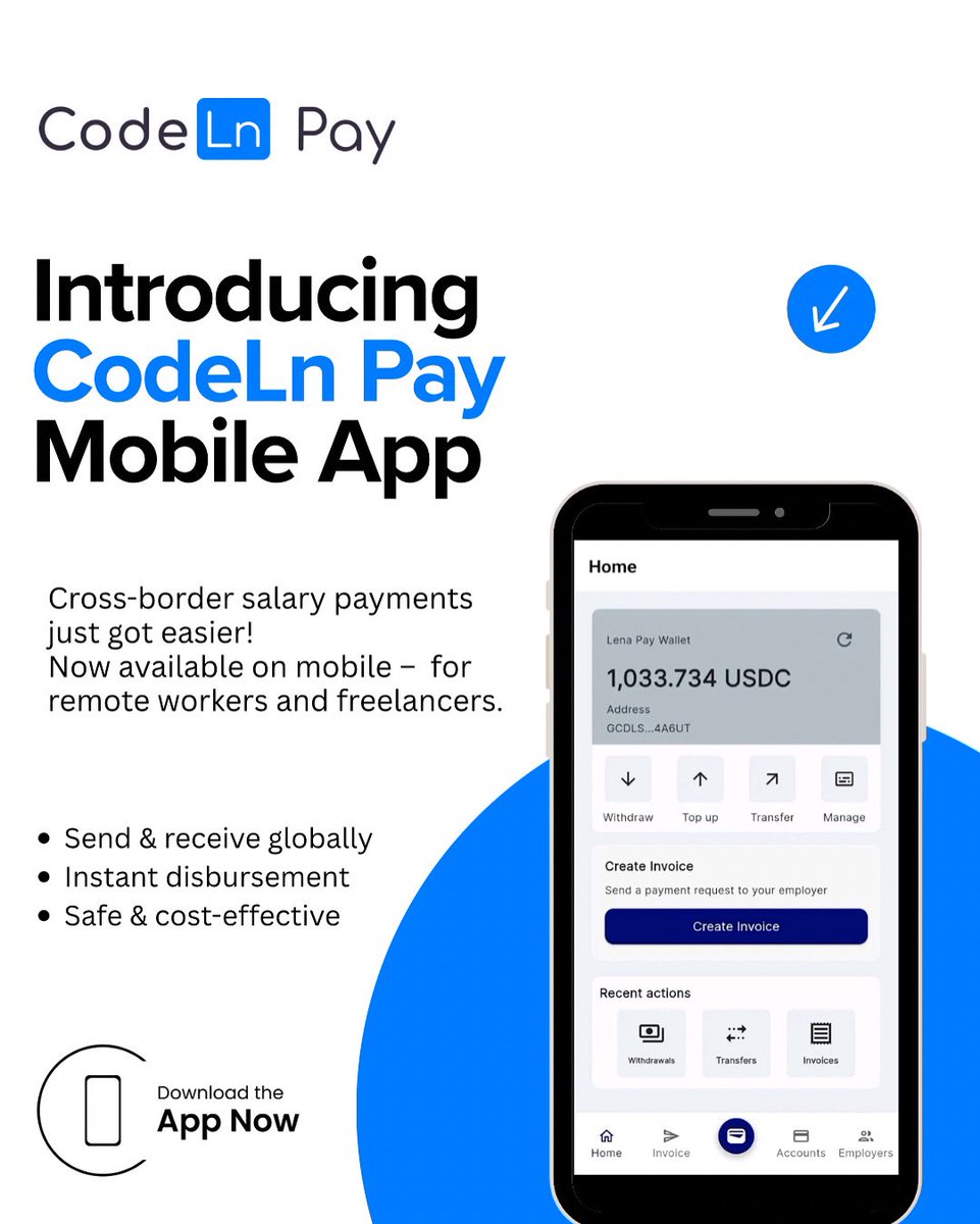 Codeln_spaces's tweet image. Drumrolls 🥁 
We are excited to introduce to you the CodeLn Pay Mobile App!✨

Cross-border salary payments just got easier!
Now available on mobile – fast, secure and seamless for remote workers and freelancers. 💵

📲 click to download the app now!👇🏾👇🏾👇🏾
play.google.com/store/apps/det…