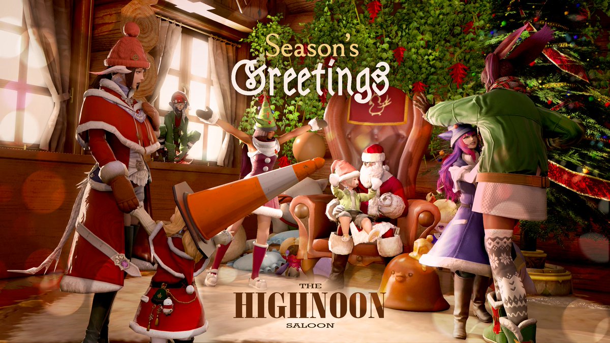 🎄Ho-ho-howdy folks!🎄
Saddle up for a Merry Kithmass ‘n a jolly ol’ Piss-mass!🍾 Down at the Highnoon Saloon! 🤠🍻
🎅Santa Kith🍋 himself is ridin’ in, jinglin’ spurs an’ spreadin’ cheer. Cause the doors’ll be open at 6pm GMT+8, 07/12! 🎁⛄️TB LB W25 P16 
#ElementalDC #FFXIVRP