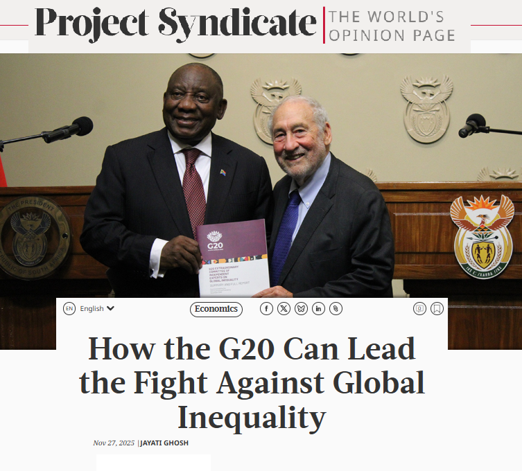 💡Extreme wealth concentration was created by policy choices. 
@jayati1069 explained the 🇿🇦 <a href="/g20org/">G20 South Africa</a> action roadmap to reverse it, in <a href="/ProSyn/">Project Syndicate</a>: 
✅ Monitor inequality like climate change 
✅ Close tax loopholes for multinationals &amp; the super-rich.
👇
shorturl.at/YsyCj