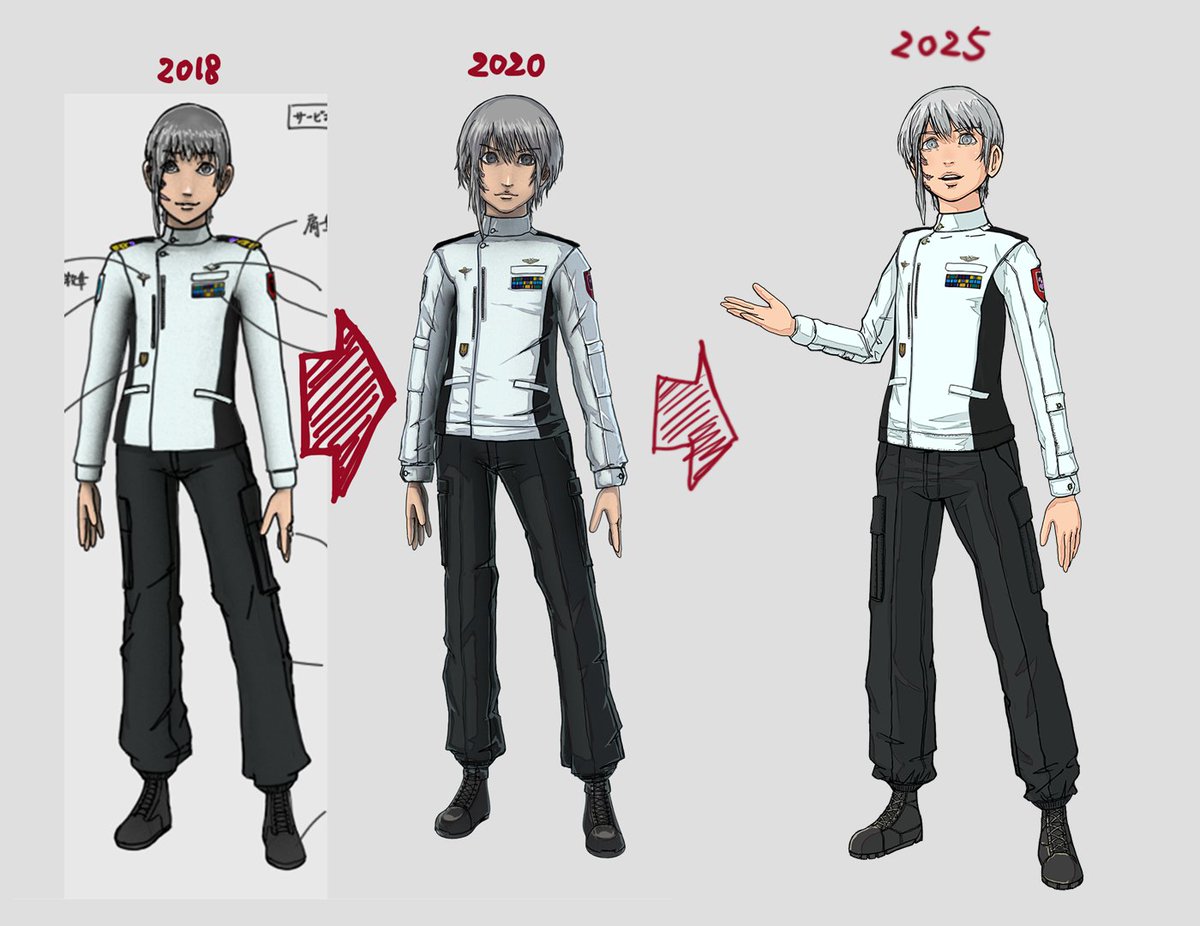 Nihirocreate's tweet photo. キャラデザの変遷 https://t.co/cEjH9ba6l8