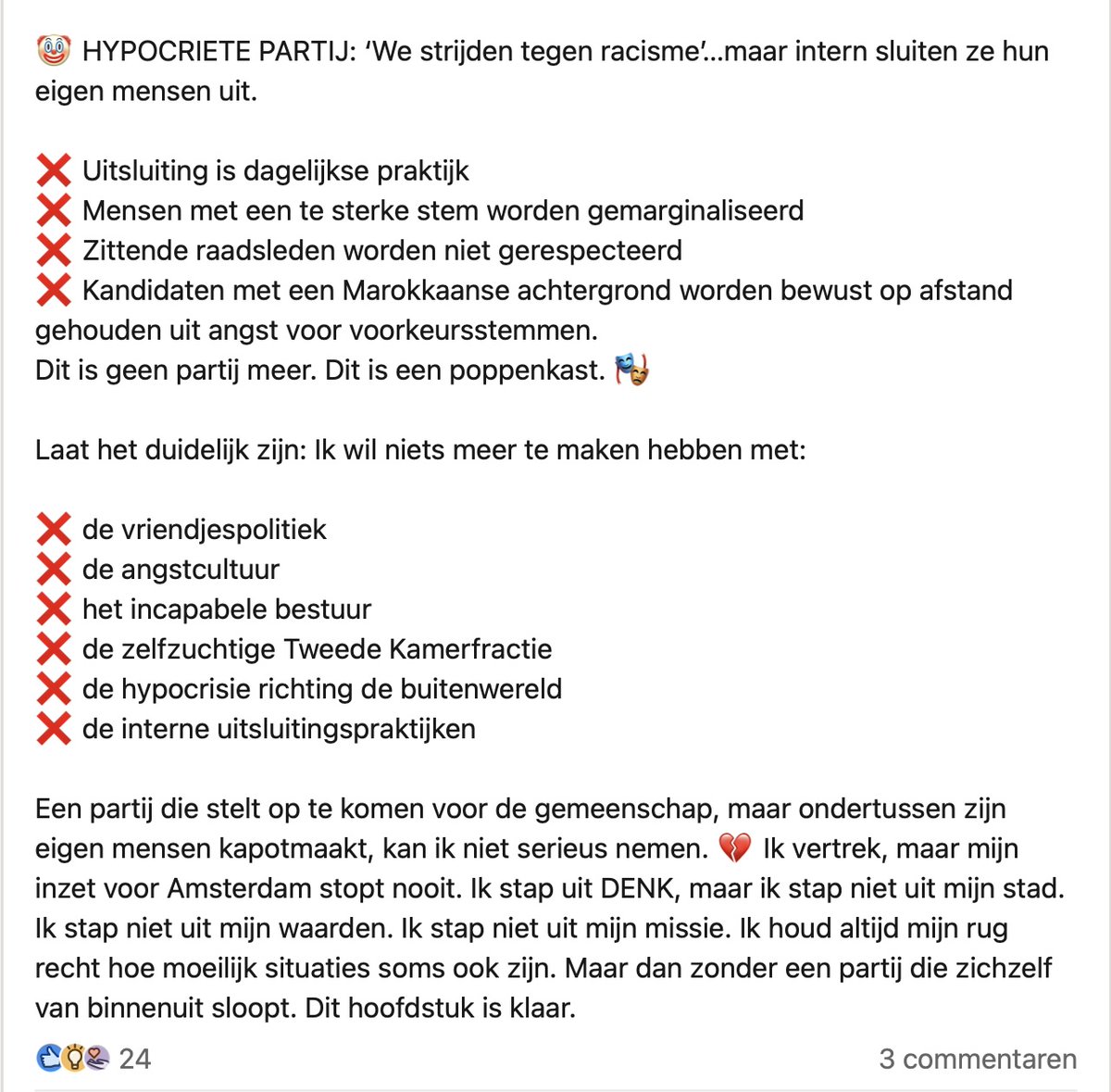 ChrisAalberts's tweet image. Oh jee, er is weer eens gedoe over de kandidatenlijst van Denk in 020.