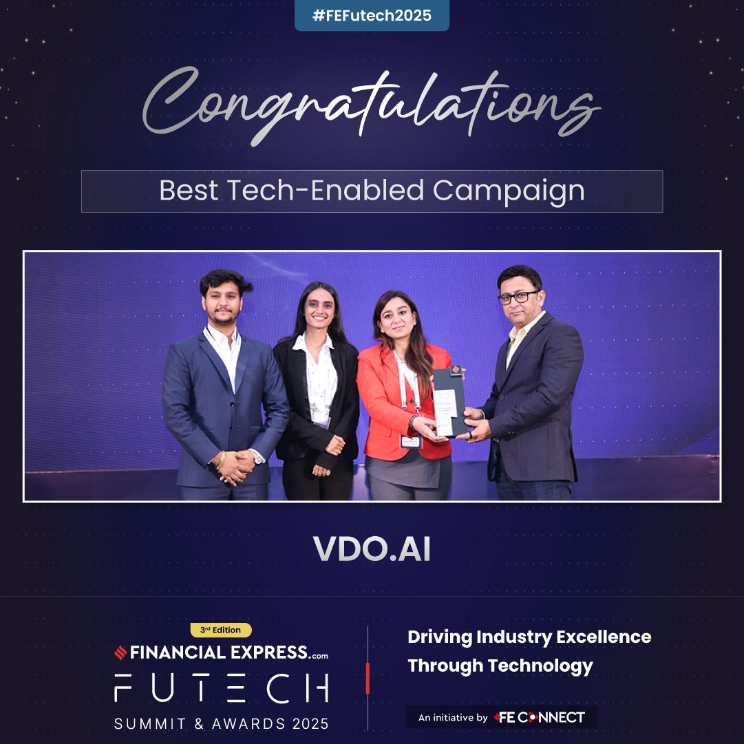 FE_Connect's tweet image. Congratulations to @vdo_ai for winning Silver in Best Tech-Enabled Campaign at the FE FuTech Awards 2025 —honoured for a high-impact, tech-enabled campaign that delivered results.

#FEFutechAwards2025 #FEConnect #FEB2B #FEEvents