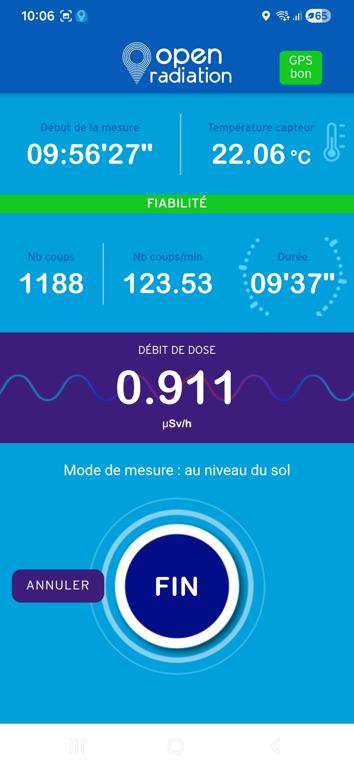F4HUY's tweet photo. @OpenRadiation #openradiation connecting a BR6 Chinese Geiger counter on Bluetooth with OpenRadiation https://t.co/V1gG78rOmt