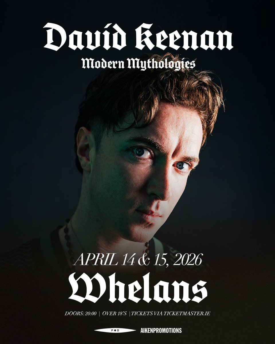 ★ ★ 𝗝𝗨𝗦𝗧 𝗔𝗡𝗡𝗢𝗨𝗡𝗖𝗘𝗗 ★ ★ 

Hailing from Dundalk, join songwriter, musician and composer David Keenan coming to <a href="/whelanslive/">Whelan's</a> on 14 &amp; 15 April 2026! ❤️‍🔥

🎟️ Tickets on sale This Wednesday at 10AM