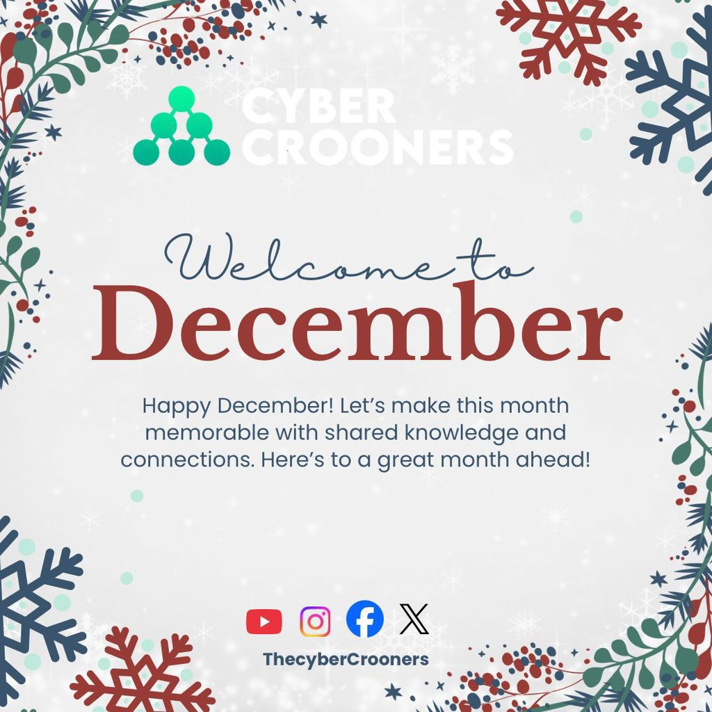 cybercrooners's tweet photo. December is here! 🧣 

We're excited to continue sharing knowledge and building connections with our incredible community. 

What are your goals for the final month of the year? https://t.co/GbFy4pHGwu