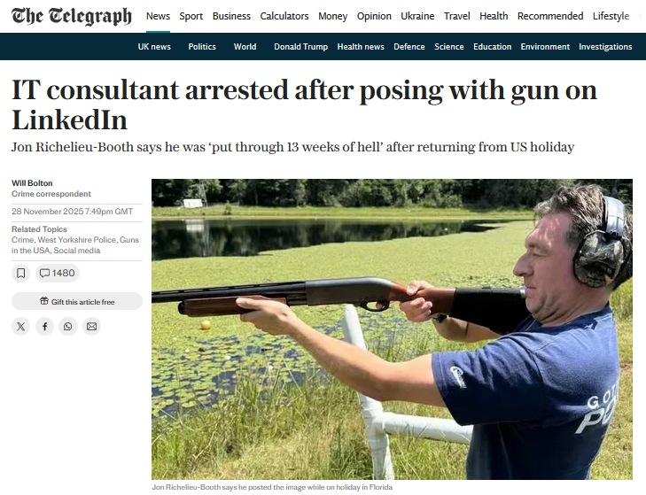 docrussjackson's tweet photo. 🧵

Why the UK Right-Wing “News” Media Frames the Richelieu-Booth Case as “Orwellian Police Overreach.”

When The Telegraph splashed this story, the framing was immediate, dramatic—and misleading. Below, I explain why this story and framing is so appealing to the UK and US Right. https://t.co/94cXIgTIDg