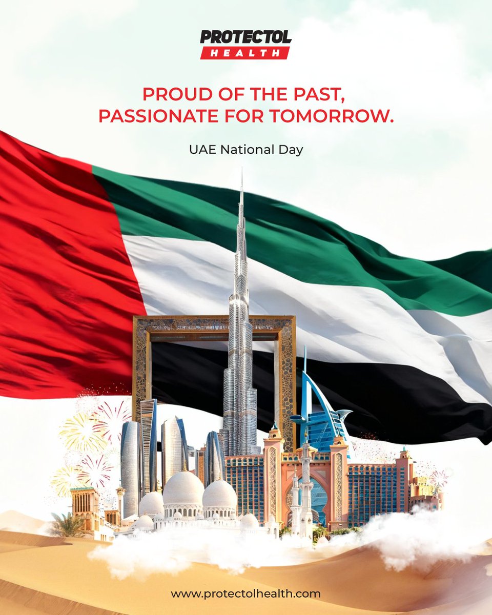 protectolhs's tweet photo. From the grace of the dunes to the glory of the skies, the UAE shows what’s possible when vision meets unity.
This #UAENationalDay, #ProtectolHealth celebrates a nation that honors its roots while shaping the future. 🇦🇪
#UAE #Dubai #MyDubai #EidAlEtihad #UnitedArabEmirates https://t.co/wgDahPncRT