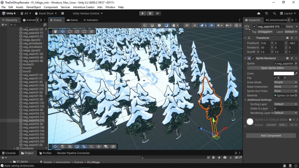 Planting trees so we can have a nice walk in the forest.🌲
There are currently more than 170 pine trees in #TheDollShop, each one carefully placed by hand in Unity.