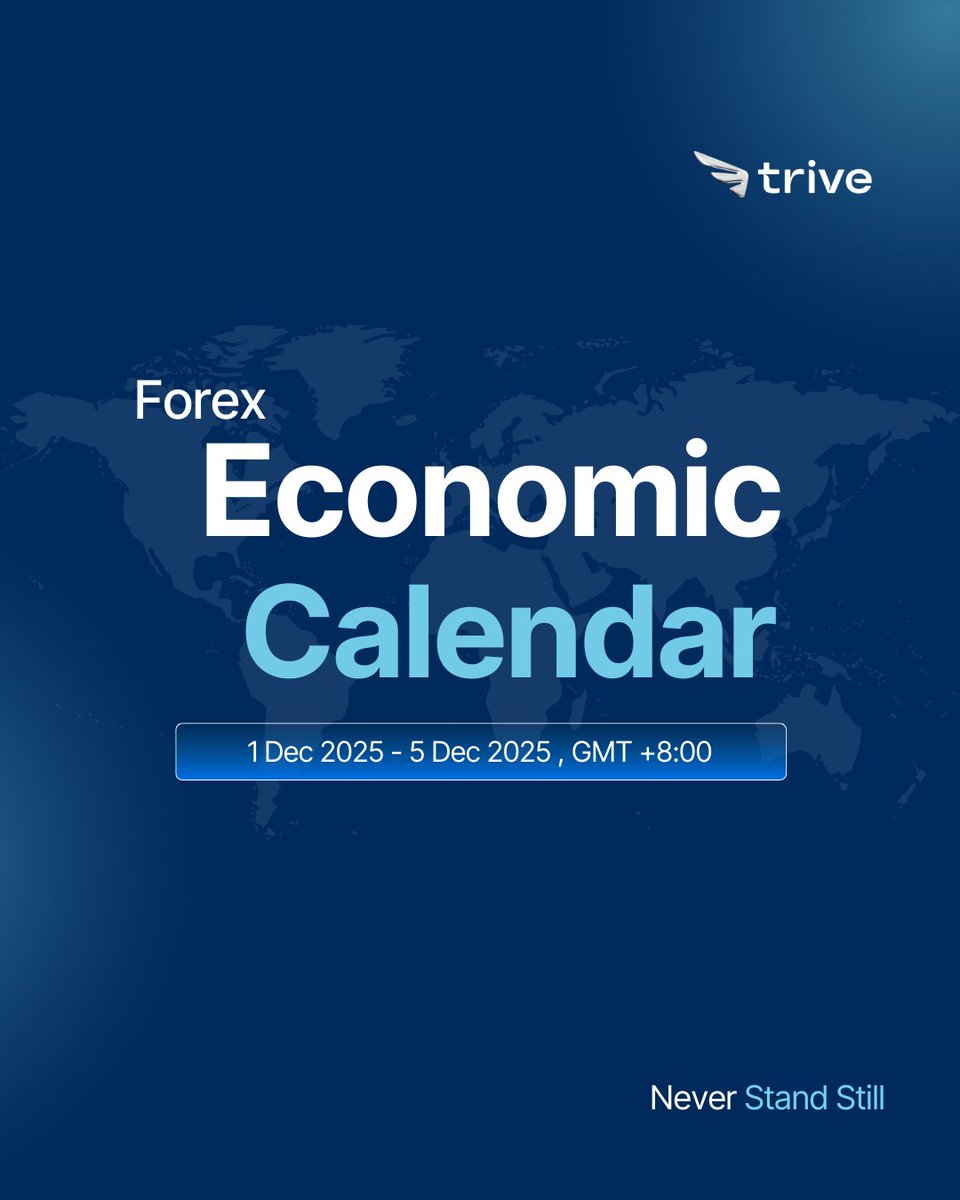 triveintsocial's tweet photo. Get ready for another exciting week as we bring you our Weekly Economic Calendar!

Stay ahead of the market trends and make informed decisions with our curated list of key events.

🗓️ 1 - 5 December 2025

#Trading Tip: Always use stop-loss orders to limit potential losses and protect your capital.

Let's conquer the markets together!

#TriveInternational #NeverStandStill