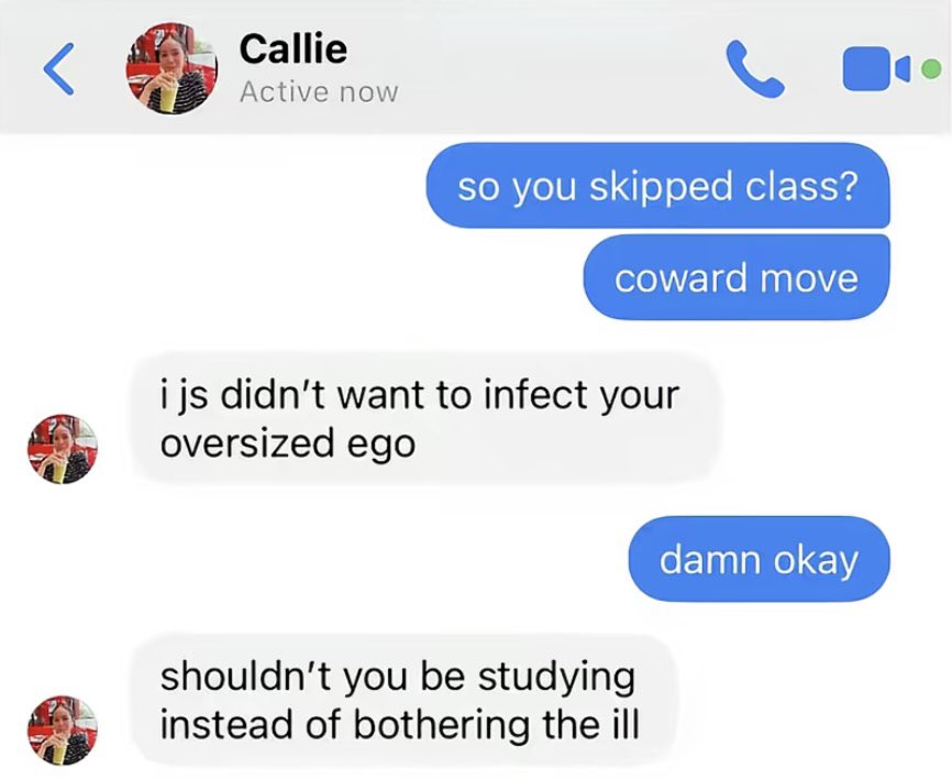 capryss's tweet image. callie &amp;amp; kei
— a filo #capkrys/#captal au

kei (krystal) texted callie (caprice) because she’s sick just to tease and make fun of her since they're academic rivals, but she ended up telling callie to take her medicine.