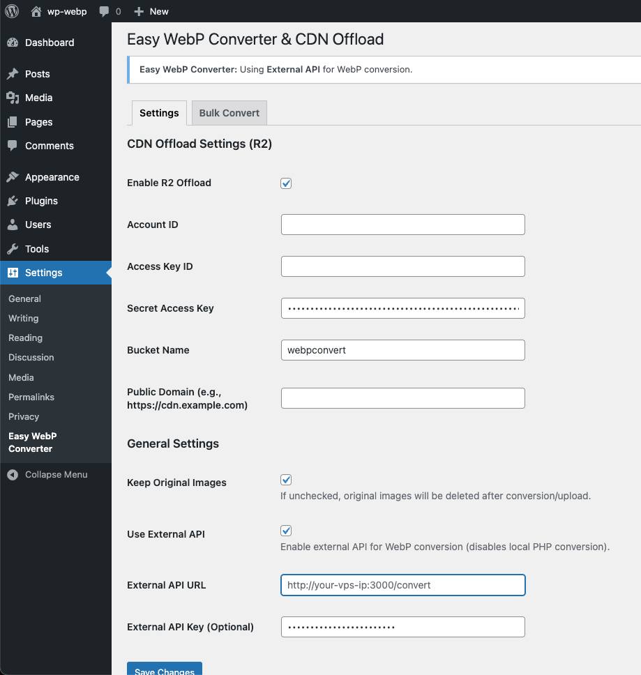 mgppap's tweet image. Baru buat plugin WP Easy WebP Convert

- bisa convert di hosting (req gd/imagemagick)
- bisa convert via api (free)
- bisa offload media ke Cloudflare R2 untuk existing image
- bisa ubah semua image di post ke versi webp di R2
- on dev : S3 compatible at other vendor

mau kah?