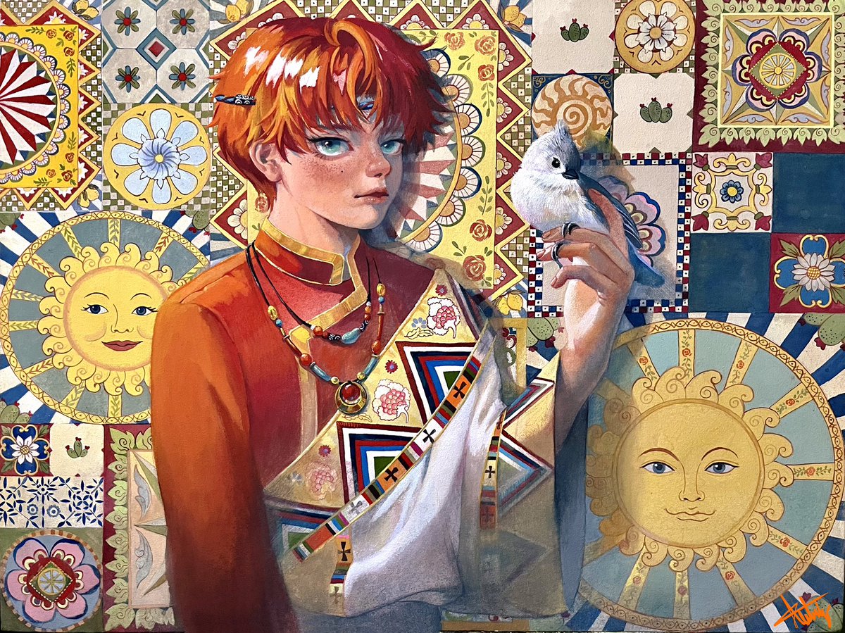 Sundaee17's tweet image. นิ้งนะคะ หรือเรียกว่าSundae ก็ได้ ชอบทำงานที่มีความเป็น Traditional culture  โดยใช้Patterns ตอนนี้อาจจะยังไม่เป็นรูปเป็นร่างค่ะ แต่จะพยายามไปเรื่อยๆ ฝากผลงานนะคะ🙌🥺