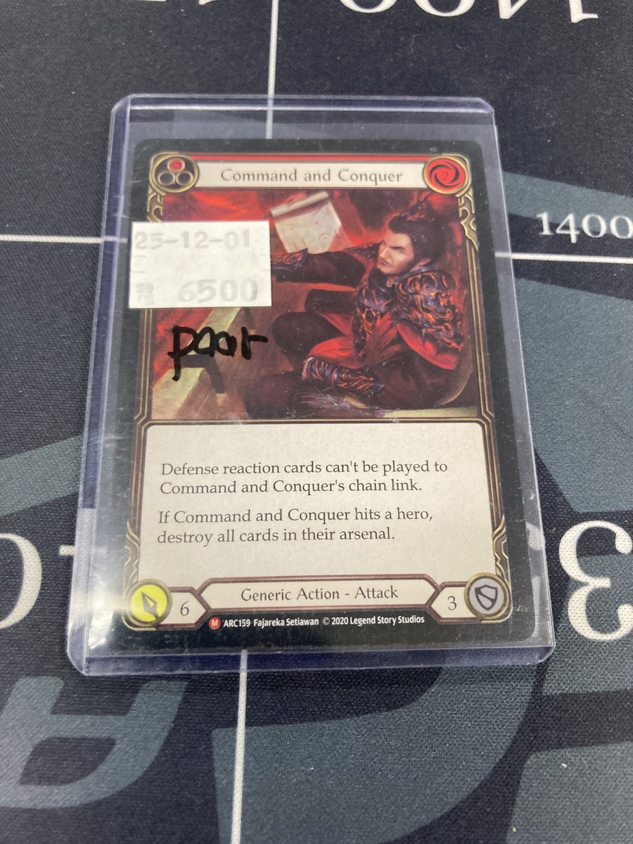 【#Flesh_and_Blood　入荷情報】
【ARC】Command and Conquer/征服の命令の状態特価品を入荷しました！
店頭現金特価となります。

enndalgames.com/products/list.…

#FAB
#FABTCG