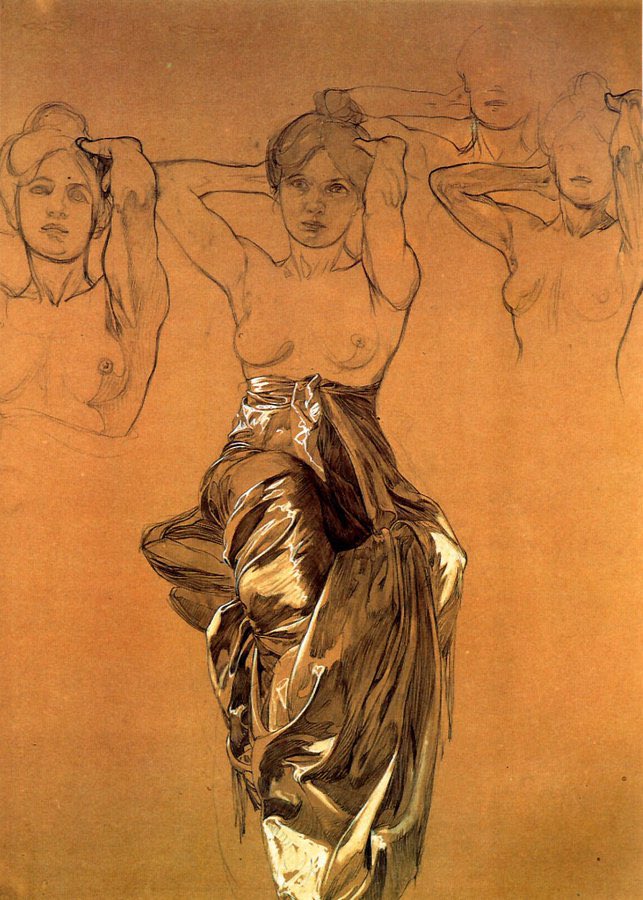 Alphonse Much - Study of Drapery