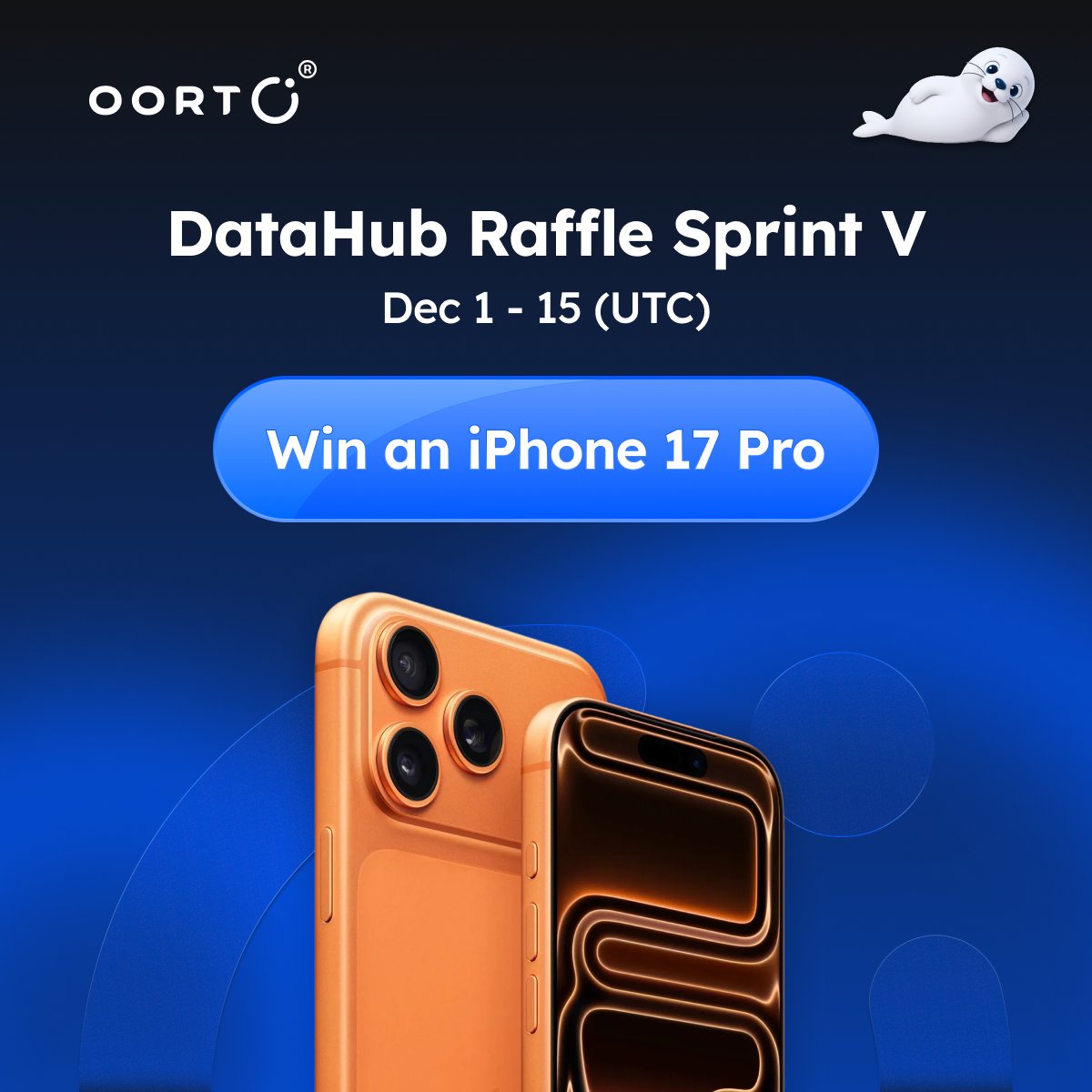 oortech's tweet image. Win an #iPhone17Pro in our DataHub Raffle Sprint. Jump in! 🔥

How to join: 
1⃣ Register on DataHub (oortech.com)
2⃣ Complete easy tasks &amp;amp; earn raffle tickets 
3⃣ Open the chest to win BIG

📅 Dec 1 - Dec 15 (UTC)