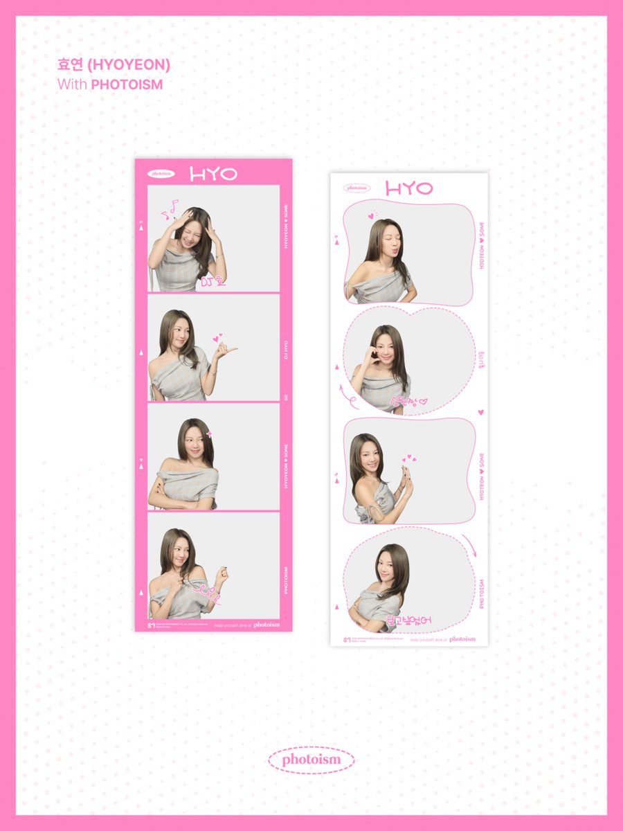 「HYOYEON」のソロデビュー9周年を記念したアーティストフレームが2025年12月2日(火)〜2026年1月31日(土)の期間オープンいたします✨
 
 ぜひHYOYEONと一緒に素敵な思い出を残してくださいね🩷
 
 Photoism全店舗で撮影をお楽しみいただけます！