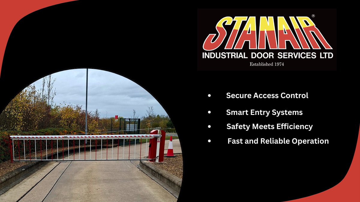 StanairDoors's tweet image. Experts in installing and servicing automatic barrier systems. Providing secure access for Industrial Facilities. Trusted for reliability, safety and responsive support. 

stanair.co.uk/products/barri… 
✉️: Info@stanair.co.uk 

#AutomaticBarriers #AccessControlSolutions #stanair