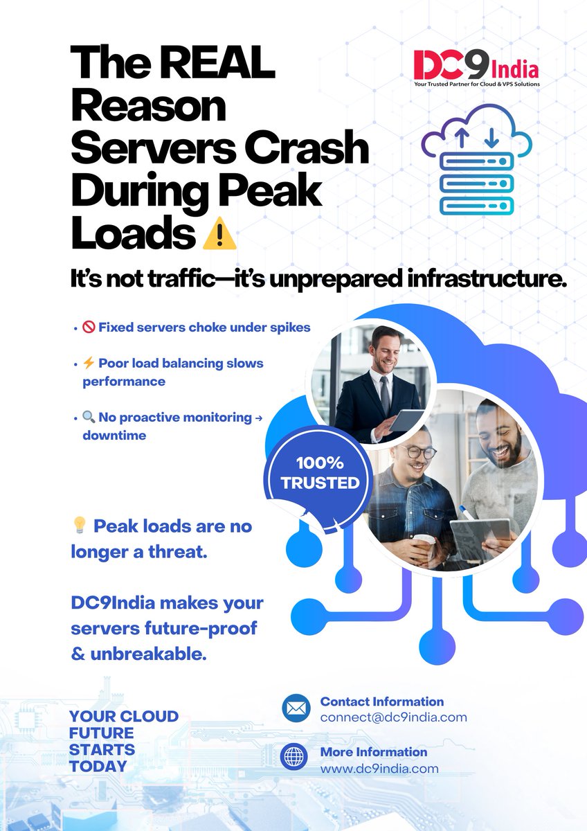 DC9_india's tweet image. 🚨 Peak load panic? Servers crash when it matters most.
💡 With DC9India, your IT is future-proof, monitored, and unbreakable. No more downtime, no more spikes.
dc9india.com
#ManagedIT #CloudSolutions #ServerReliability #ITModernization #PeakPerformance #DC9India