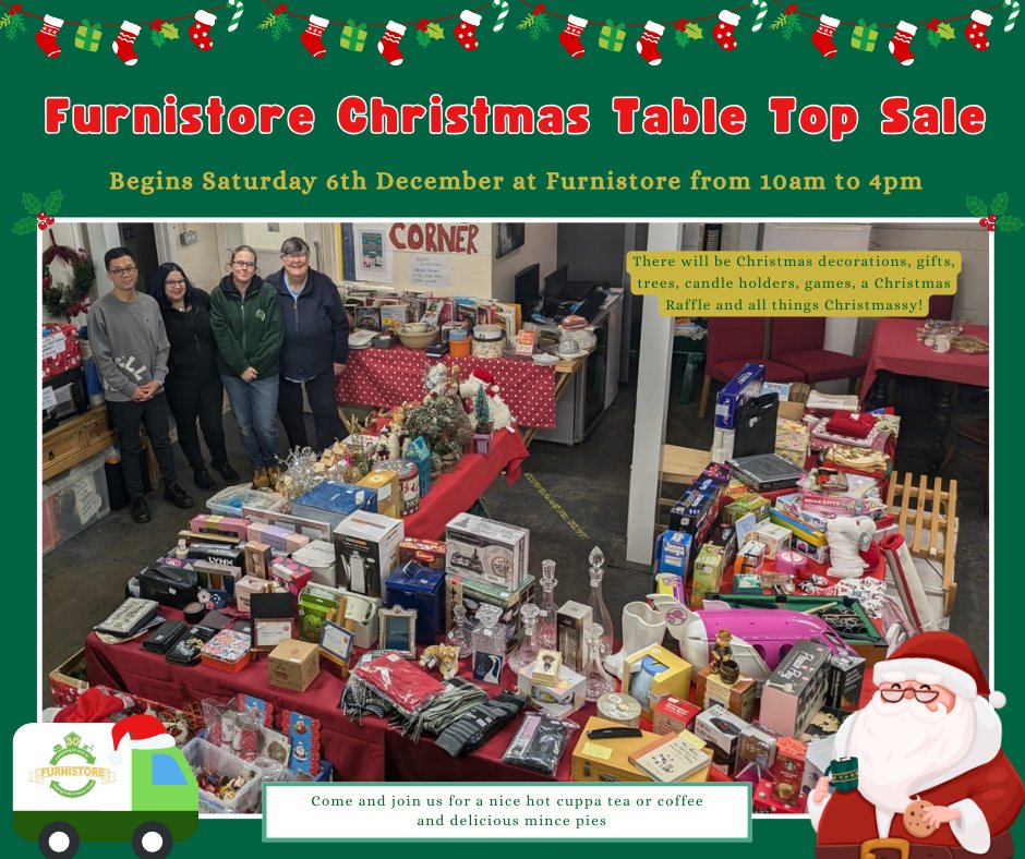 Just 5 days until our Furnistore #Christmas Table Top #Sale! 🎄

Join us on Saturday 6th December, from 10am to 4pm at #Furnistore🚛

Shop for #decorations, #gifts, and more while enjoying hot drinks and mince pies. ☕️

We hope to see you there!🙂