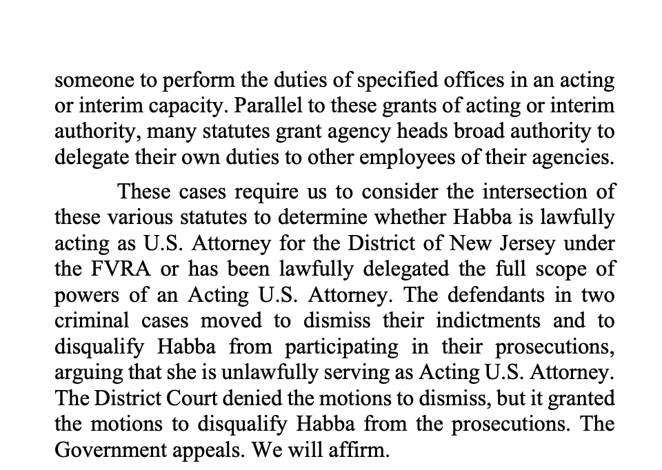 NormEisen's tweet image. BREAKING: We won! 3rd Circuit affirms illegality of Habba appointment.

We @DDFund_ are honored to work on this case with the wonderful folks at Lowell &amp;amp; Associates, Gerald Krovatin &amp;amp; many others 👇