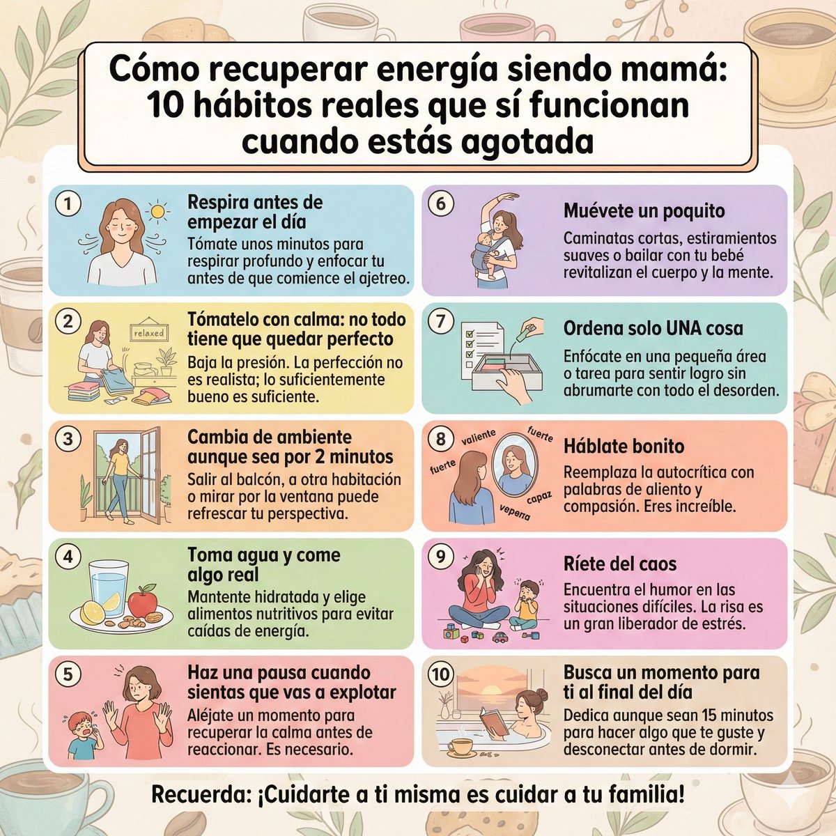 MadreNovata's tweet photo. Ser mamá es hermoso… pero también agotador. Recuperar tu energía no es un lujo, es una necesidad. Estos 10 hábitos pueden devolverte calma, claridad y fuerza. https://t.co/84msALRo5g
#MaternidadReal #SerMama  #Autocuidado  #diciembre #MadreNovata #SaludMental #VidaDeMamá https://t.co/UJpbS0Suq1