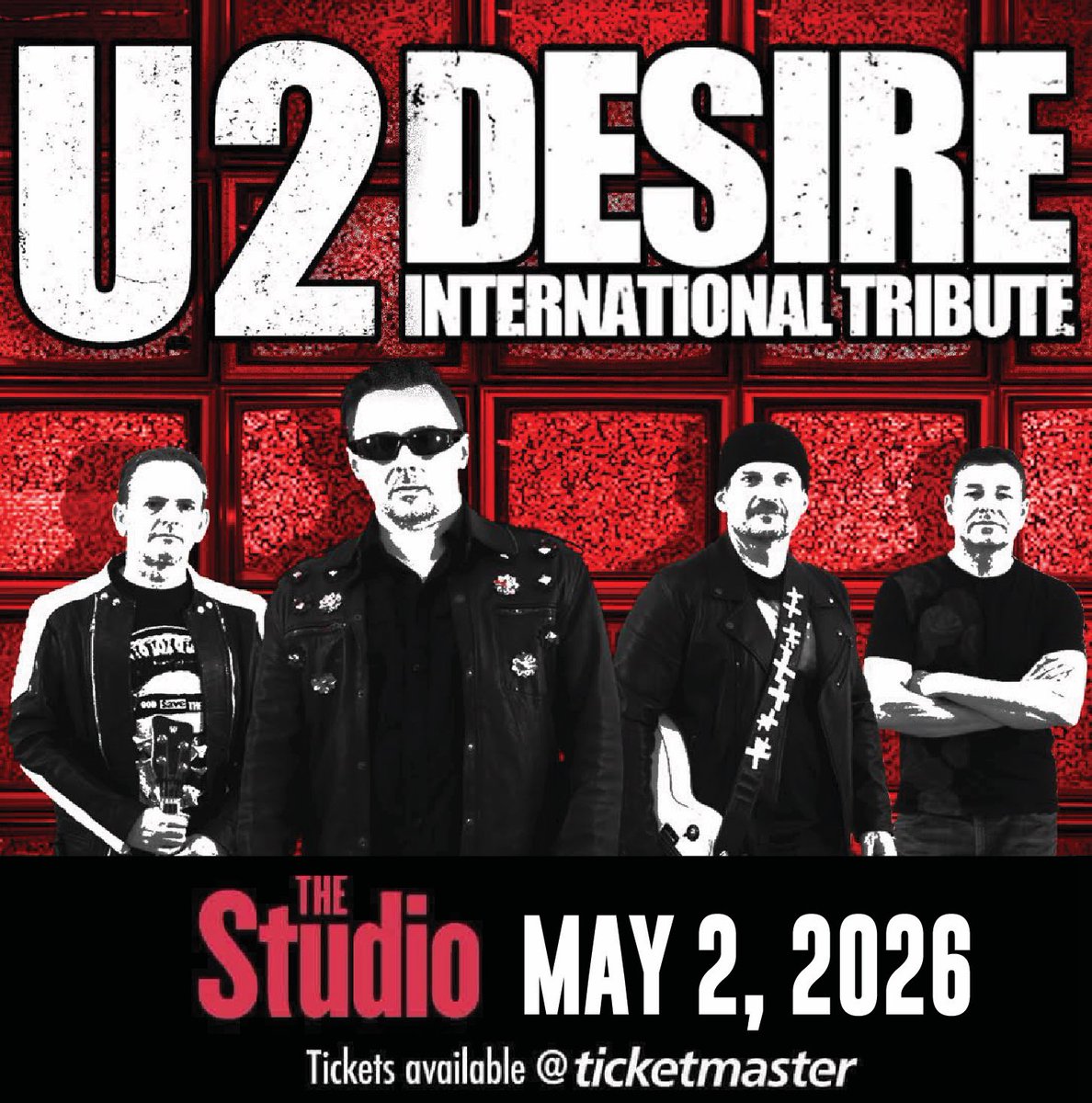 u2tributedesire's tweet photo. 🔥 HUGE ANNOUNCEMENT ALERT! 🔥 
+++ THE STUDIO - Saturday, May 02, 2026 +++

PRESALE TICKETS WEDNESDAY Dec 03 AT 10AM, via Ticketmaster!
Reserve seating only!!
Presale password: 👊 desire26 👈
GENERAL SALE - Friday, Dec 05 at 10am!!
Great Christmas stocking stuffer!! 😜😜 🎁 https://t.co/9x3VwRhkx9
