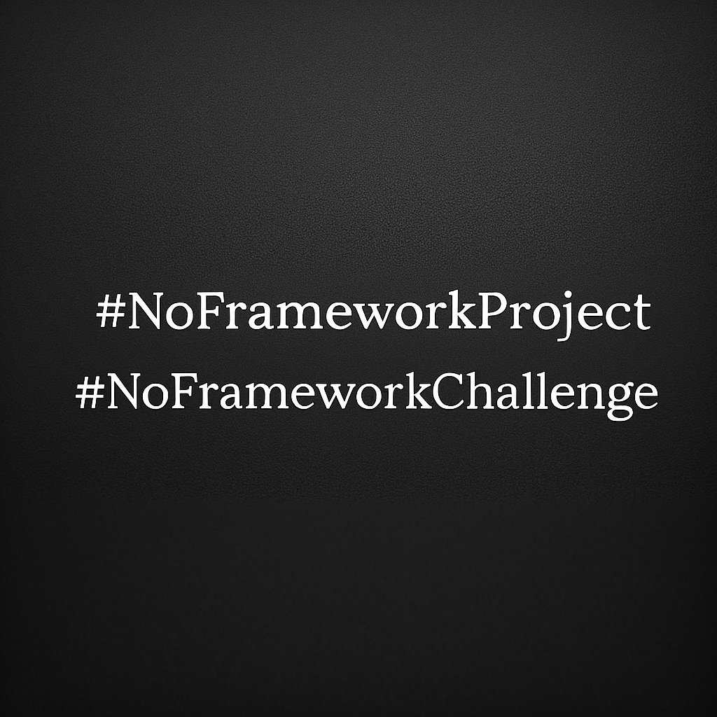 th_ejouRney's tweet image. Inspired by @ebenezerDN post last month about our &quot;overreliance&quot; on frameworks as software engineers, I am starting a #NoFrameworkChallenge this month building a project in public using just HTML, CSS, JavaScript and a Backend-As-A-Service.

No Library. Just raw fundamentals.