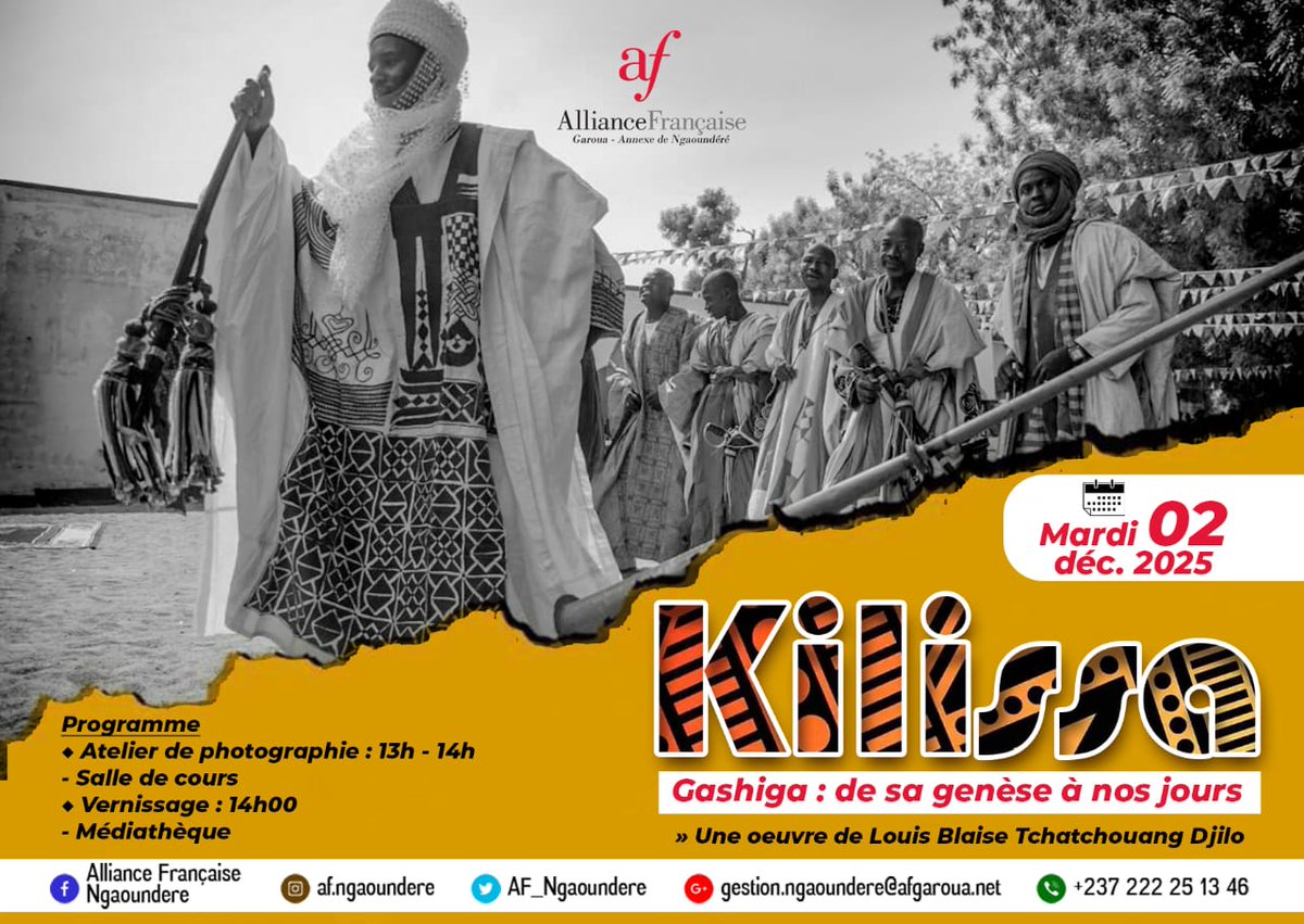 AF_Ngaoundere's tweet photo. EXPOSITION PHOTO ET MASTERCLASS🌄!
"#KILISSA" est un photo-reportage captivant qui vous plonge au cœur ❤️ d'une cérémonie culturelle majeure du #Lamidat de #Demsa #Gashiga,une chefferie historique située près de Garoua, dans la région du Nord-Cameroun. https://t.co/Qydd4jvPIi