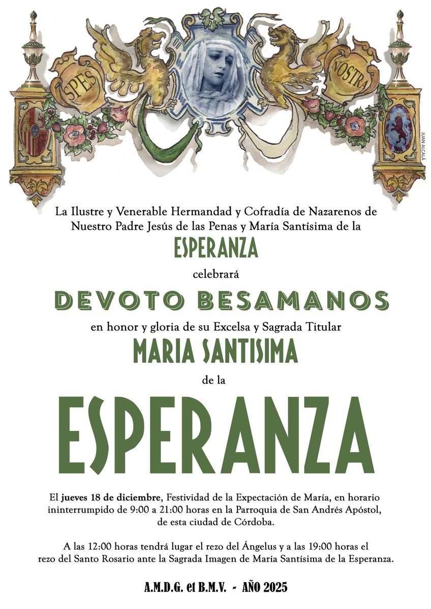 CULTOS | Solemnes cultos en honor y gloria de nuestra Excelsa y Sagrada Titular, María Santísima de la Esperanza.
