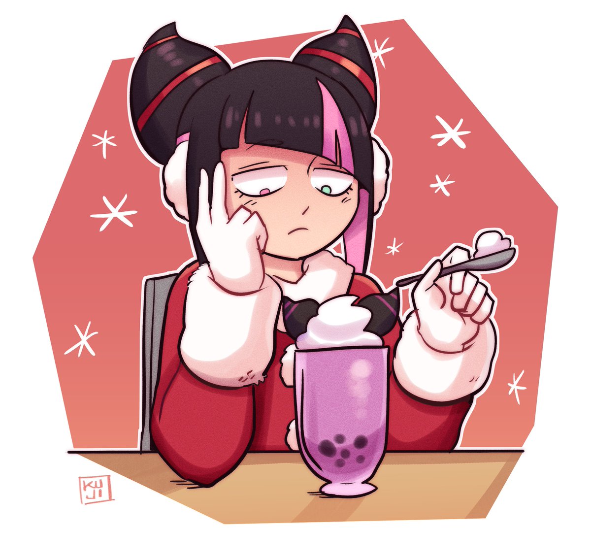 ハン・ジュリ 「Holiday sale! Cute Santa dresses or ugly」|🍡 イーサン 🍡 Comms Open!のイラスト