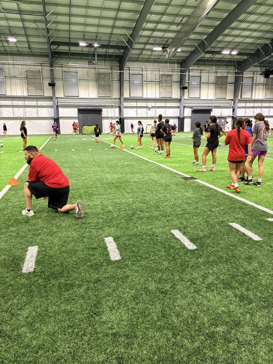 DVHSGirlsSoccer's tweet photo. Day 1 of tryouts is in the books. Had approximately 80 student athletes participate. The future looks bright. @dvisd_athletics https://t.co/jCAB7ECOLH