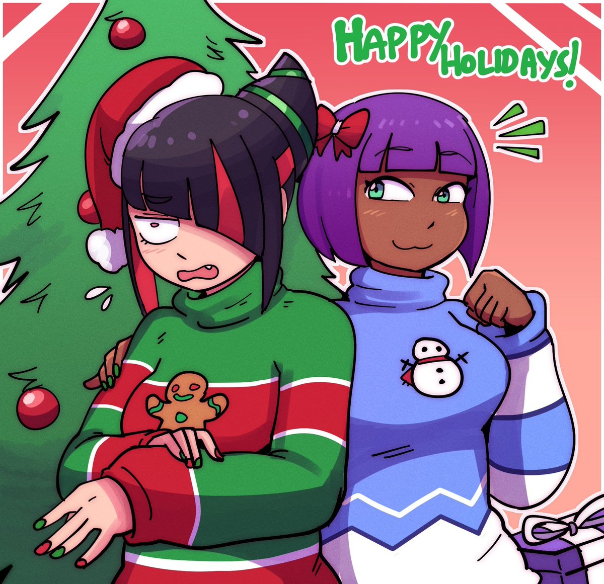 ハン・ジュリ 「Holiday sale! Cute Santa dresses or ugly」|🍡 イーサン 🍡 Comms Open!のイラスト