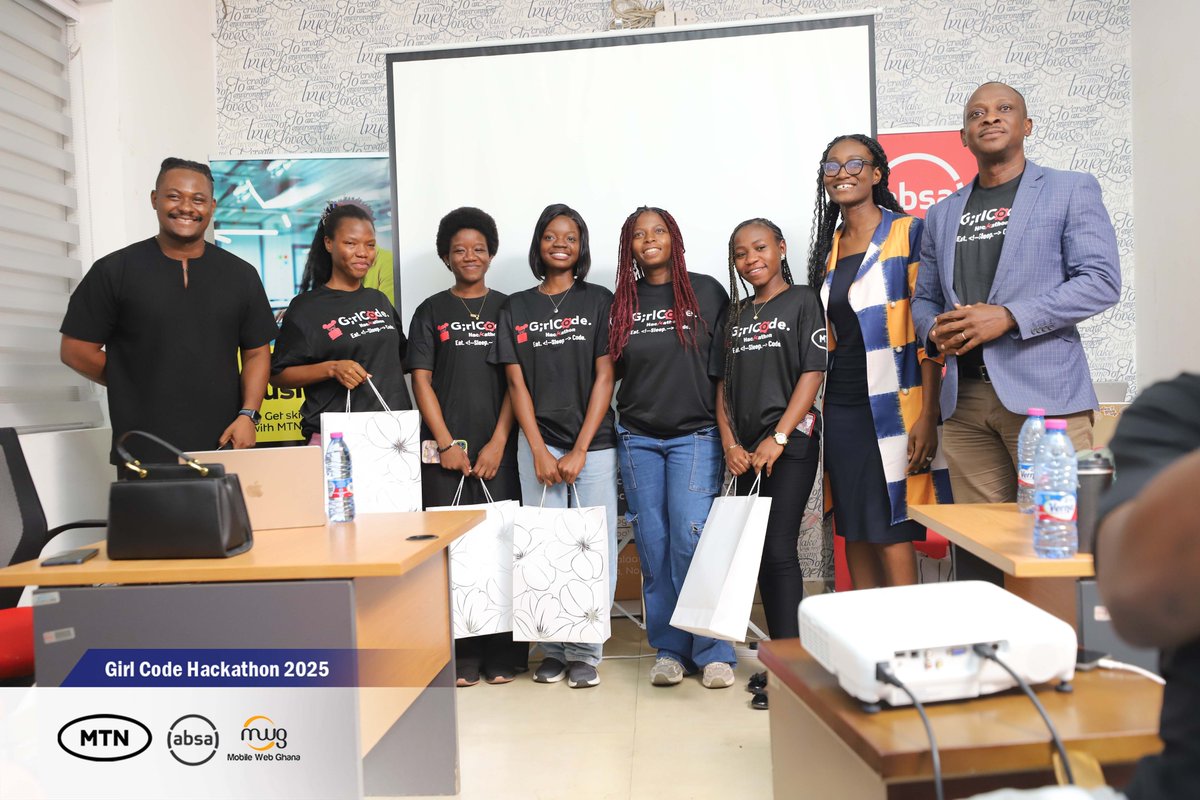 MobileWebGhana's tweet image. Happy new week! We celebrate the Top 3 teams from #GirlCodeHack2025   LockedIn – digital savings (susu), The Real Woman – voice‑assisted bookkeeping , Aid Connect – AI emergency alert.  @GirlCode_za 

#womenintech #youthinnovation #techforgood #FutureLeaders