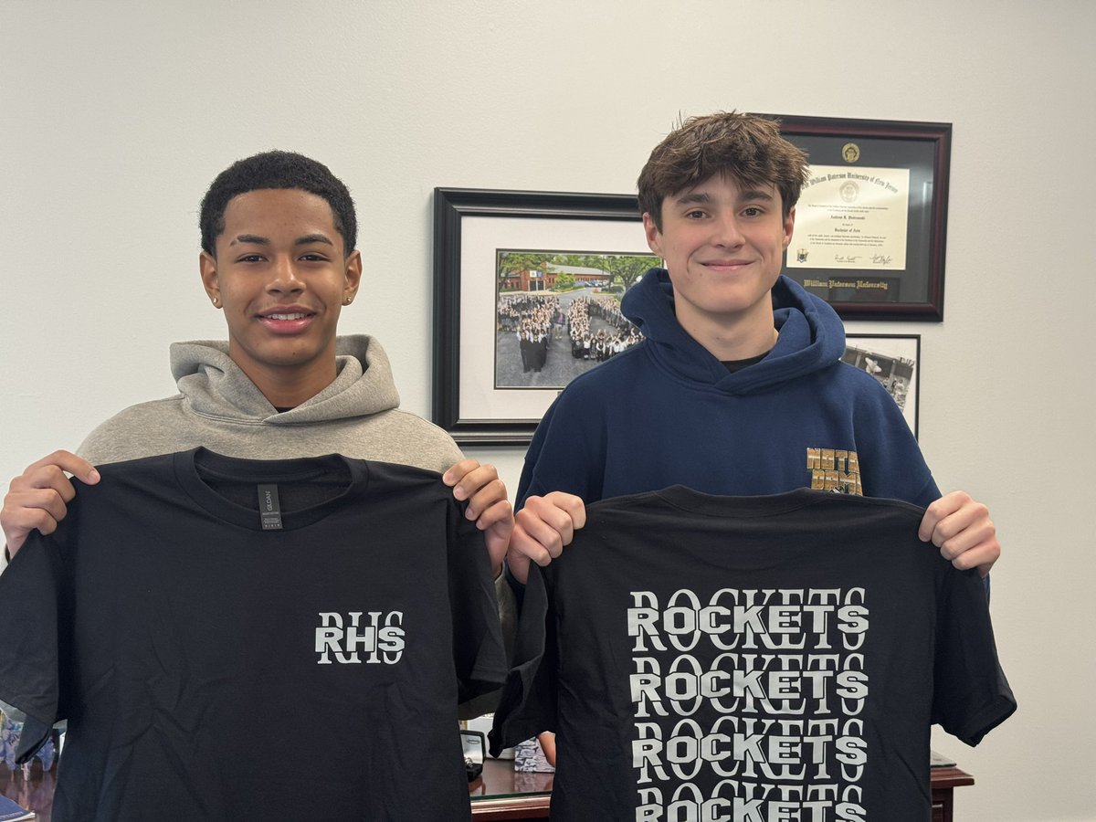 Congratulations Charlie and Moses for being selected #GoRocket November  Student of the Month! Enjoy the t-shirt and the gift certificate to the Rocket Coffee Shop!
