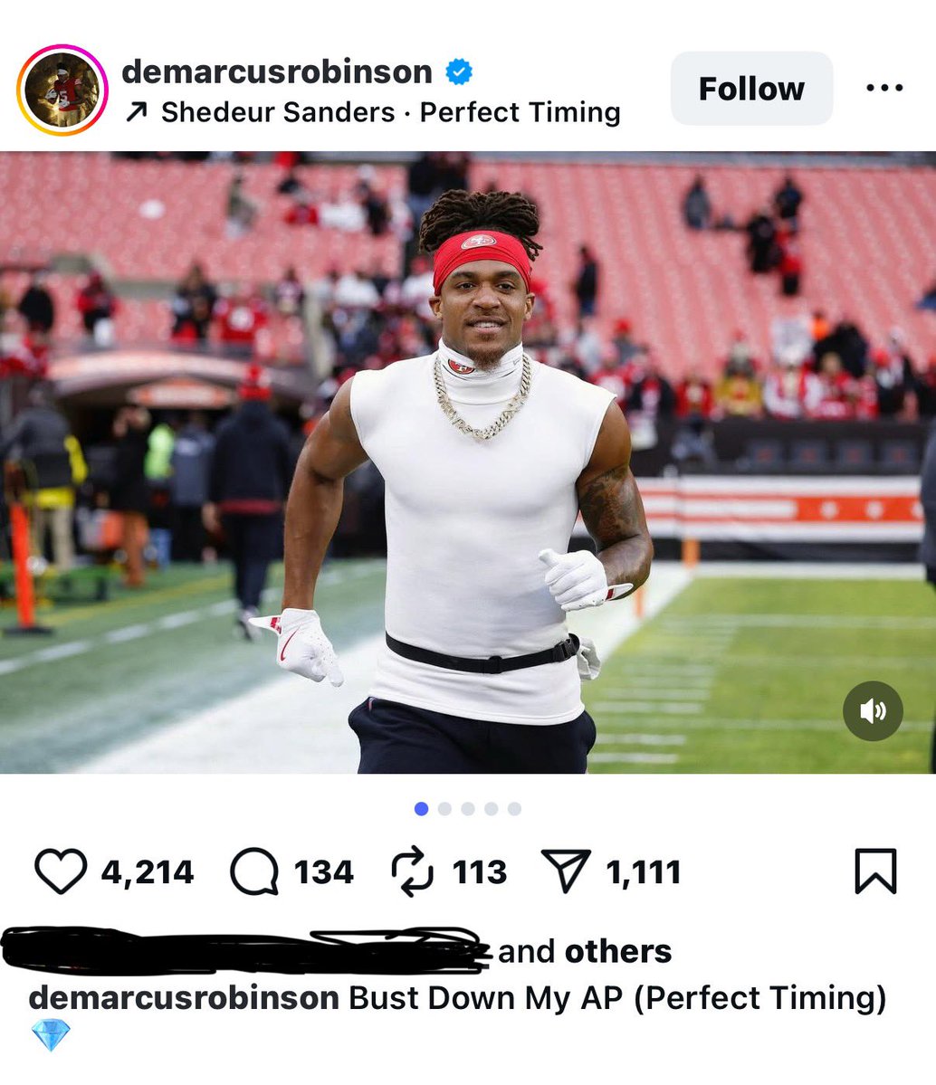 loebsleads's tweet image. Demarcus Robinson + some 49ers clowning Shedeur Sanders/Perfect Timing on IG… #DawgPound