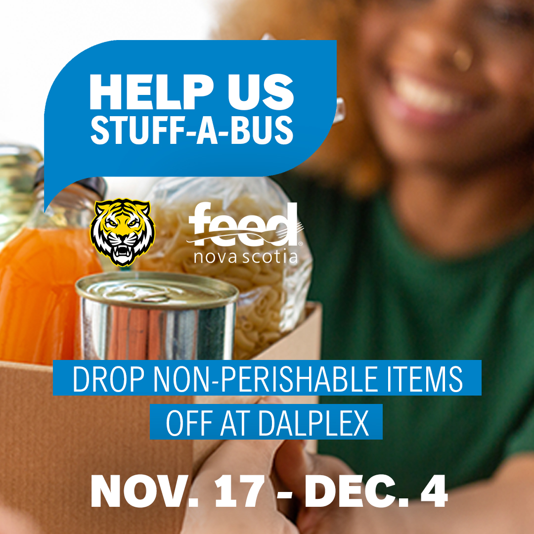 Hey Tigers! This is the last week to drop off any non-perishable items for @feednovascotia. Food can be dropped off in the box across from the front desk!