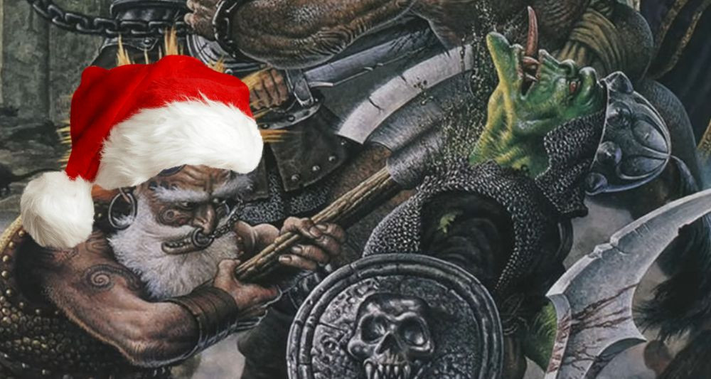 OldWorldHermit's tweet image. Season's greetings, companions.

Be sure to share your Holiday cheer with the nearest filthy Greenskin.

#WFRP #ttrpg