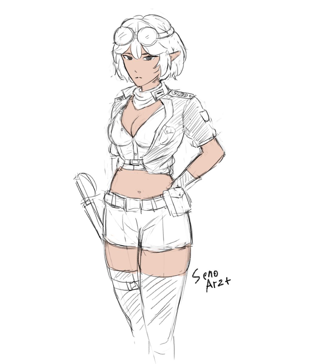 I think I am gonna start posting my non-murder drones works, so here it is!

A concept art for a character, her name is Slyvia Reiter