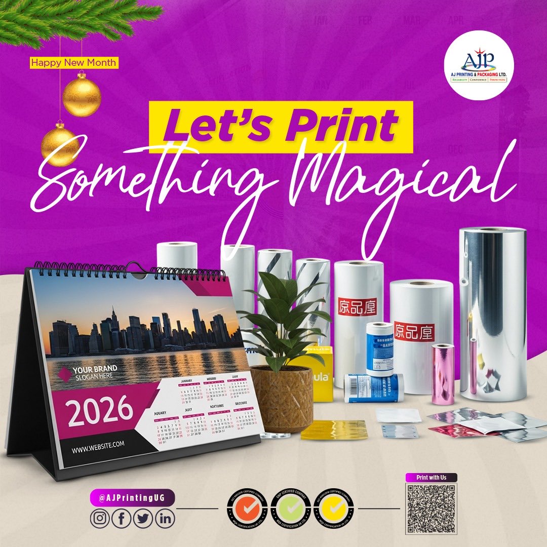 AJPrintingUG's tweet photo. A new month means new chances, let’s take them all.

Contact us at: 

📞 +256 200 912095, +256 707 923243
📍Plot No. 42 Namanve, Industrial Area, Kampala - Uganda 
✨ajprinting.packaging@gmail.com

#branding #printing #trending #ugandan https://t.co/mR1yfTADoP