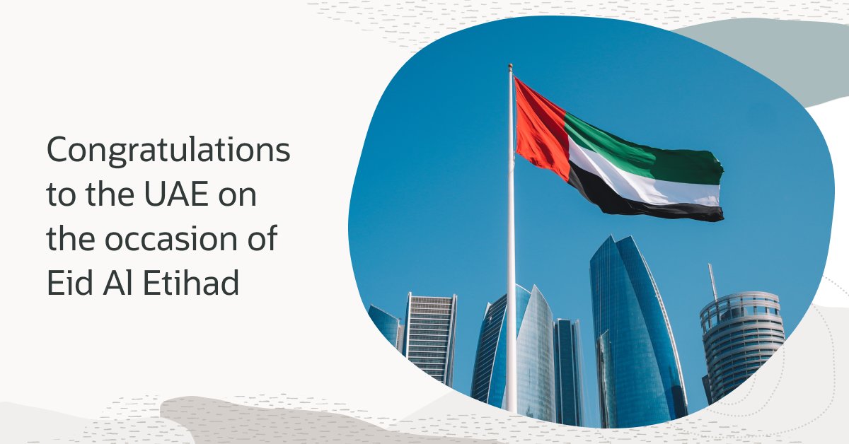 Oracle_ME's tweet image. Oracle congratulates the leadership and people of the UAE on the occasion of Eid Al Etihad. 🇦🇪

#UAENationalDay #EidAlEtihad