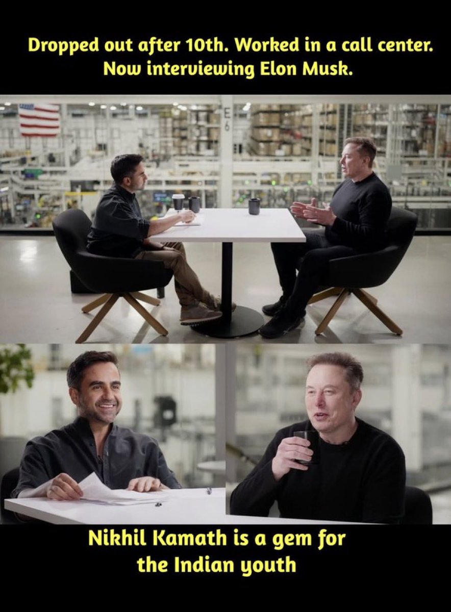 Your past and present doesn’t determine your future. Keep laser focused on what you want to achieve, focus on the process and outcome will follow

Nikhil Kamath 

> Dropped out of 10th class
> Worked in call centre 
> Started brokerage firm Kamath brothers 
> Co-founded Zerodha