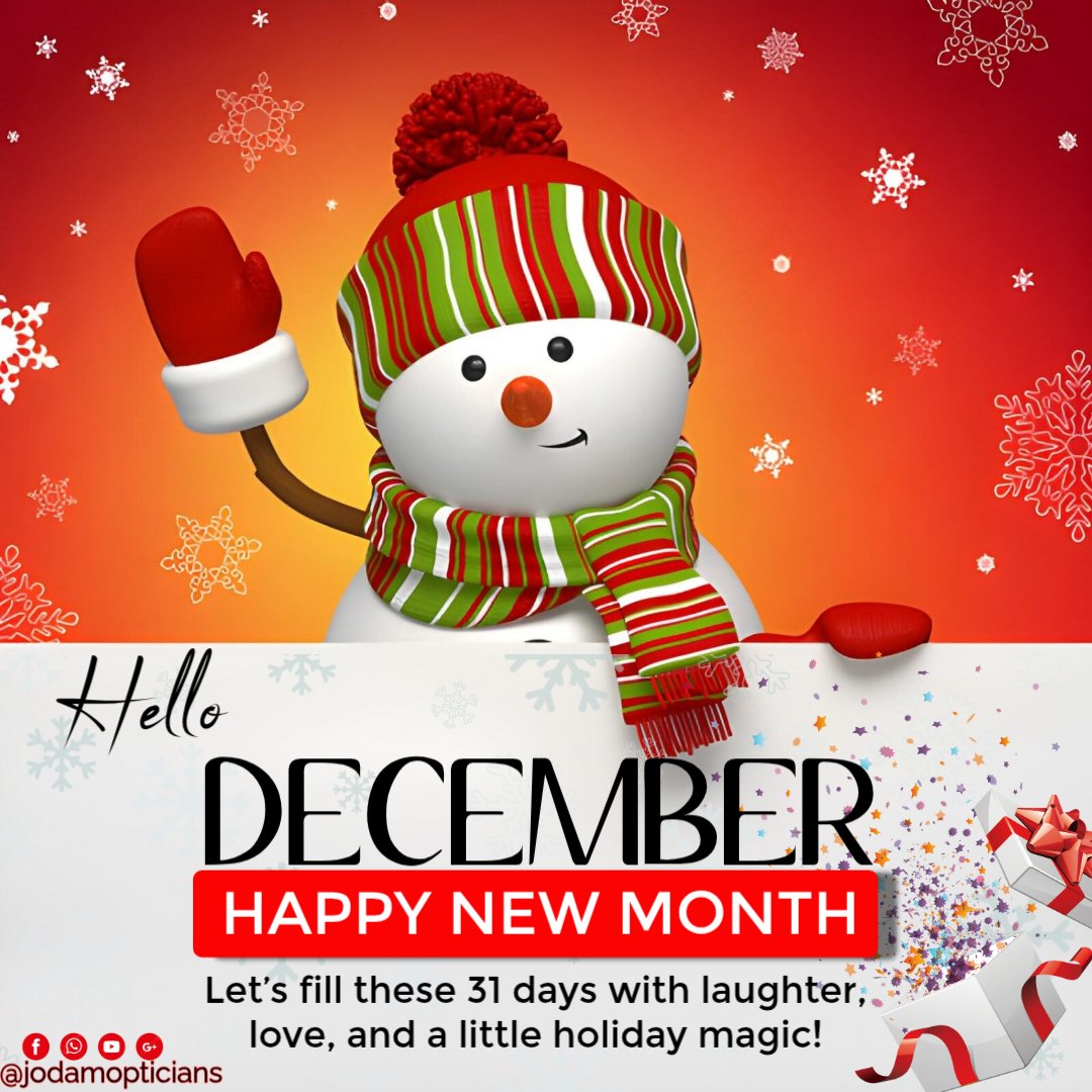 JodamOpticians's tweet photo. Welcome to December – the month of celebrations, bright lights, and clearer visions! ✨
As the year wraps up beautifully, let’s step into the new month with sharp focus, bold style, and healthy eyes that are ready to see all the amazing things ahead. https://t.co/feZS5uNc4v