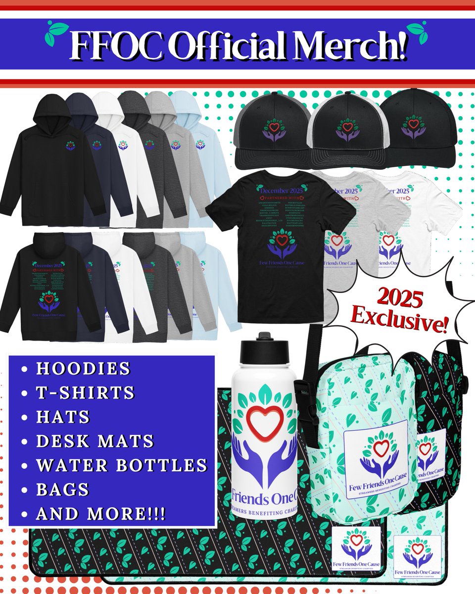 FFOC_Official's tweet photo. On the first day of FFOC Christmas, my true love gave to me... Merch for lovely people!

Merch can be bought via the link to our Merch store  https://t.co/K9grnILUtm - All proceeds will go to PCRF Charity! 

Catch https://t.co/eplGvaVmyC at 12pm EST, kicking off this year's FFOC! https://t.co/eFHSydGK97