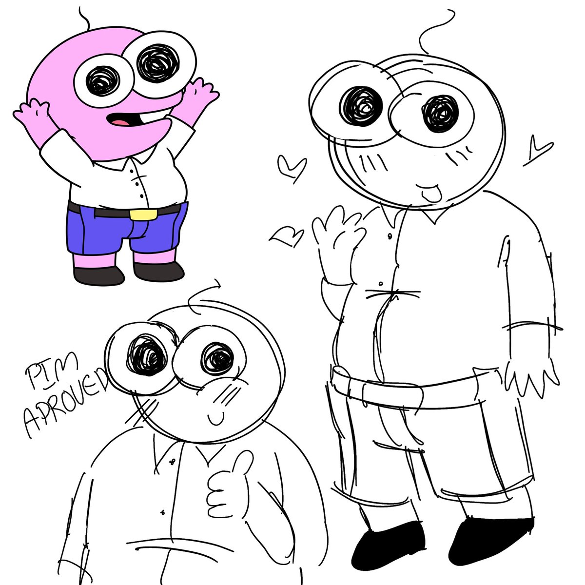 nokylll's tweet image. ih drew pim pimling the goat idk how to draw him #smileingfriends #pimpimling