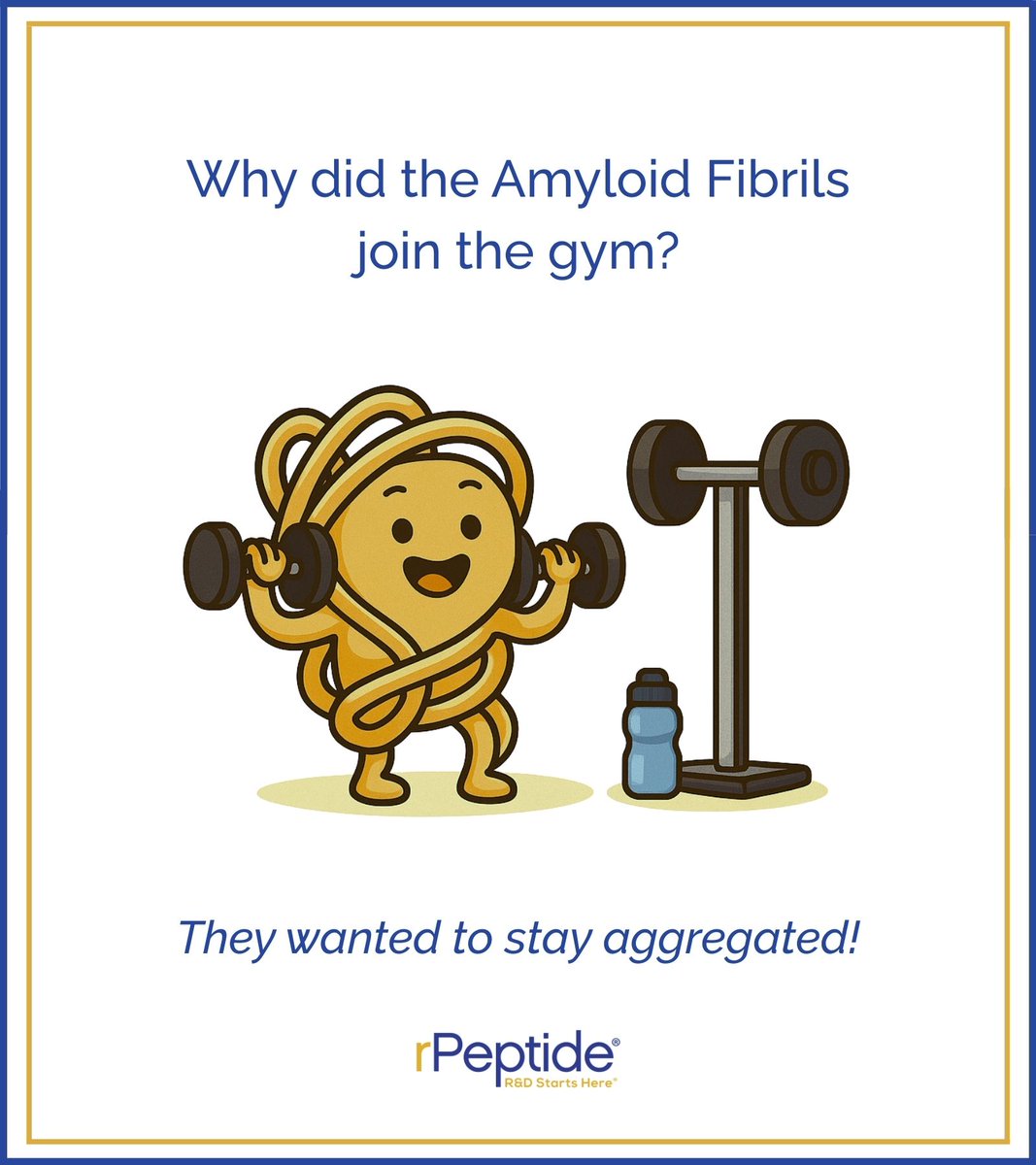 rPeptideLLC's tweet image. Because even Fibrils need a little strength training to stay aggregated! 🏋️‍♂️🧬

#ScienceHumor #NeuroScience #ResearchLife #rPeptide
