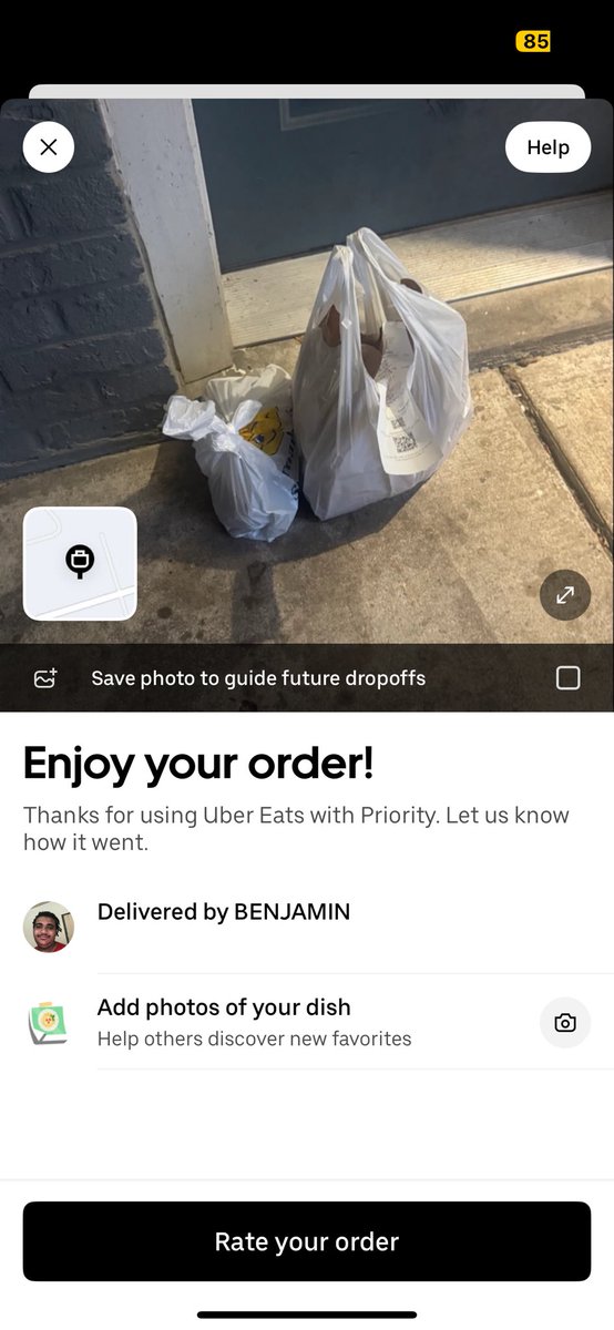 Zaccaiah's tweet photo. @Uber_Support This is the 3rd time I have been out of luck, losing money while not receiving the product I’ve paid for. I’ve clearly had some typos in there because I was aggravated. His picture of my order was terrible not including the apt # so I could track down my order. https://t.co/VdTCjYh1pD