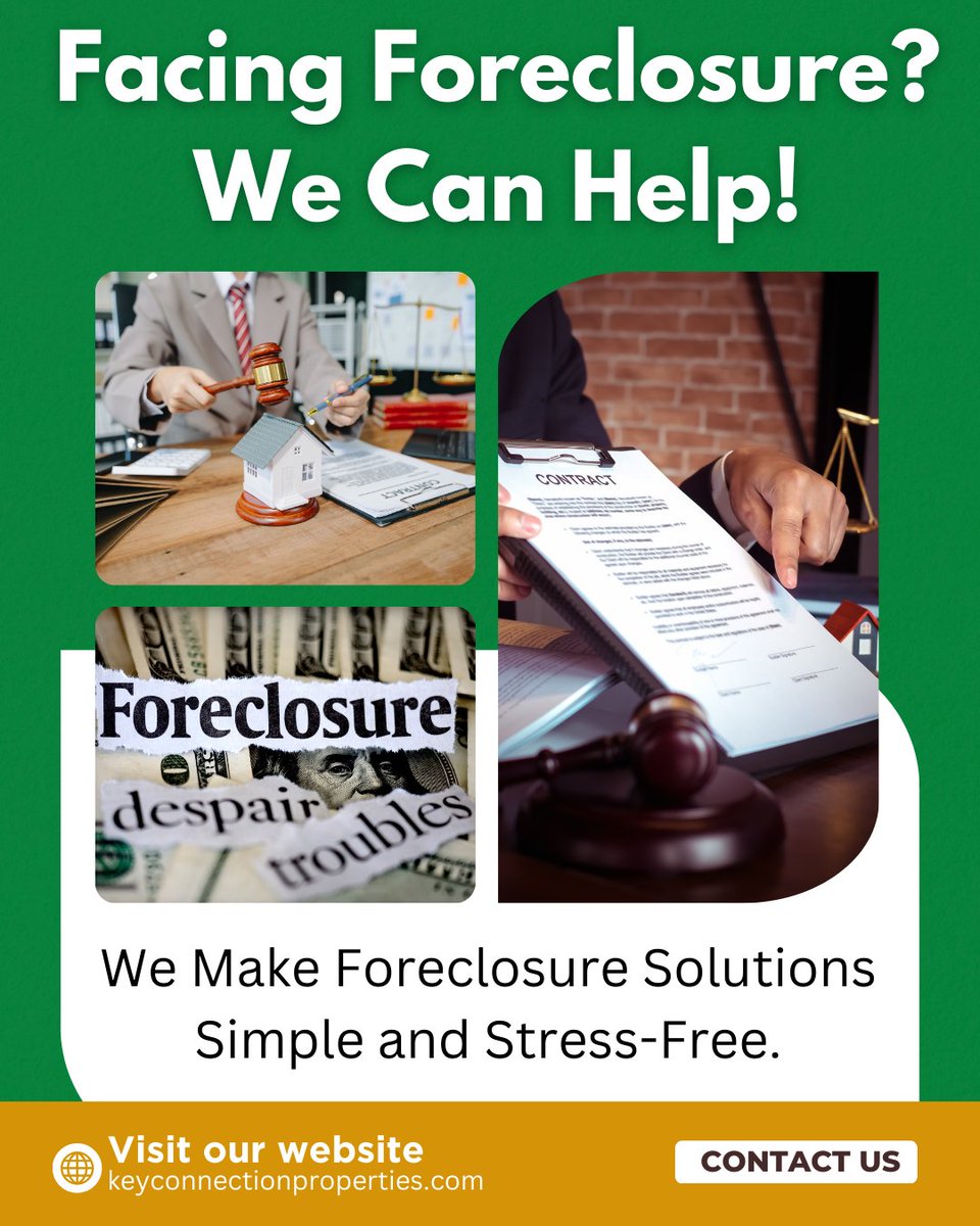 ConnectTheKeys's tweet photo. Facing Foreclosure? We Can Help!
We Make Foreclosure Solutions Simple and Stress-Free.

At Key Connection Properties, we provide fast and free solutions to help homeowners stop foreclosure and regain control.

https://t.co/mNX2XseHfd

𝐅𝐨𝐥𝐥𝐨𝐰 𝐔𝐬👉: @keyconnectionproperties https://t.co/xSH5bskUDw