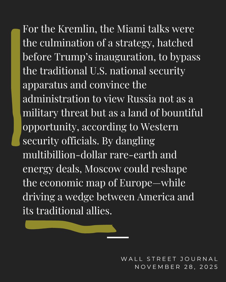 HillaryClinton's tweet image. The Trump administration&apos;s corruption has extended to selling out Ukraine—and America&apos;s interests—to Russia so that the Trump family and their friends can make a few bucks. 

Must-read reporting from the @WSJ this weekend. wsj.com/world/russia/r…