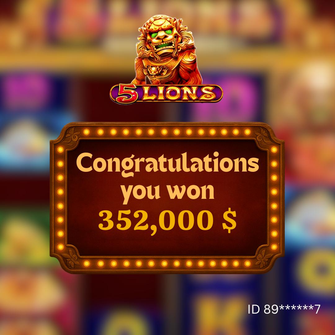 hitnspin_777's tweet photo. 💥 BIG WIN — 5 Lions 🦁

💰 352,000 $ 💥

🎰 Our player ID 89******7 achieved a tremendous win in the 5 Lions slot! 🔥

⚡ Play now, win, and write your own legend!
👉 https://t.co/kww2p6uSdz👈

#hitnspin #888Starz #Betandyou #Betway https://t.co/rrlIA4pzxR