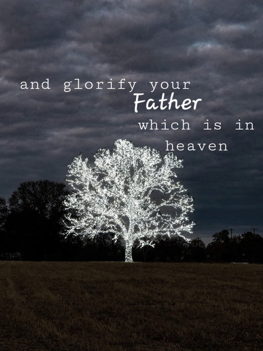 Let your light so shine before men, that they may see your good works...

Matthew 5:16